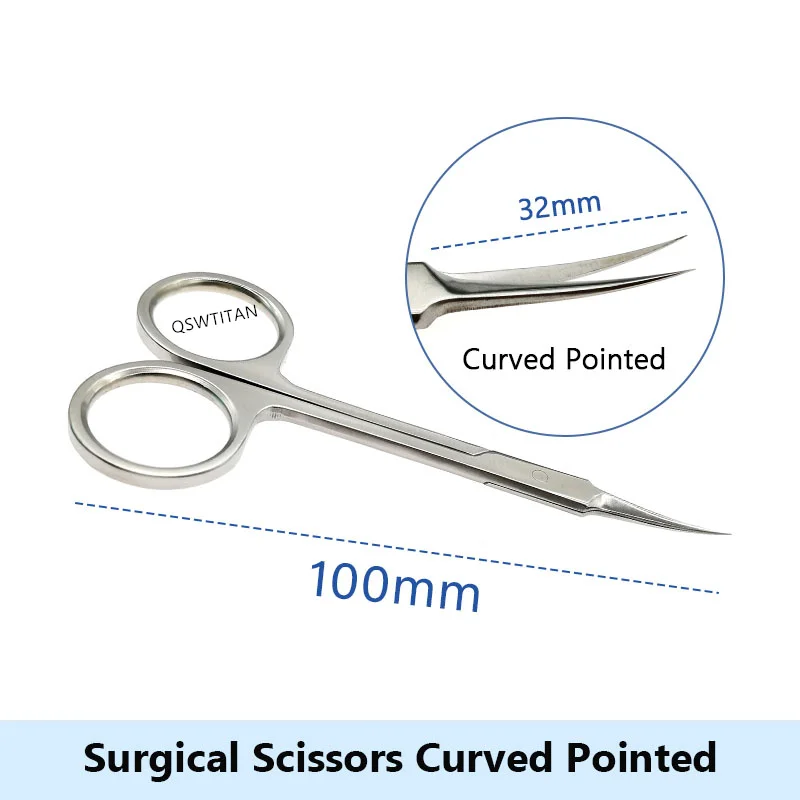 Surgical Scissors Dissecting Scissors minutely Tissue scissors 10cm Stainless steel Plastic surgery tool