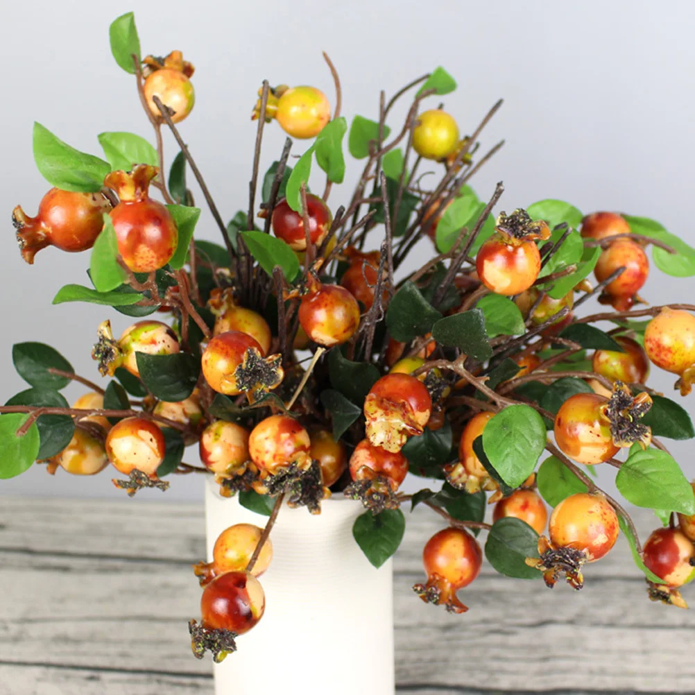 

Artificial Rosehip Berries Yellow Simulation Pomegranate Fruit For Diy Floral Decor Christmas Picks Party Home Wedding