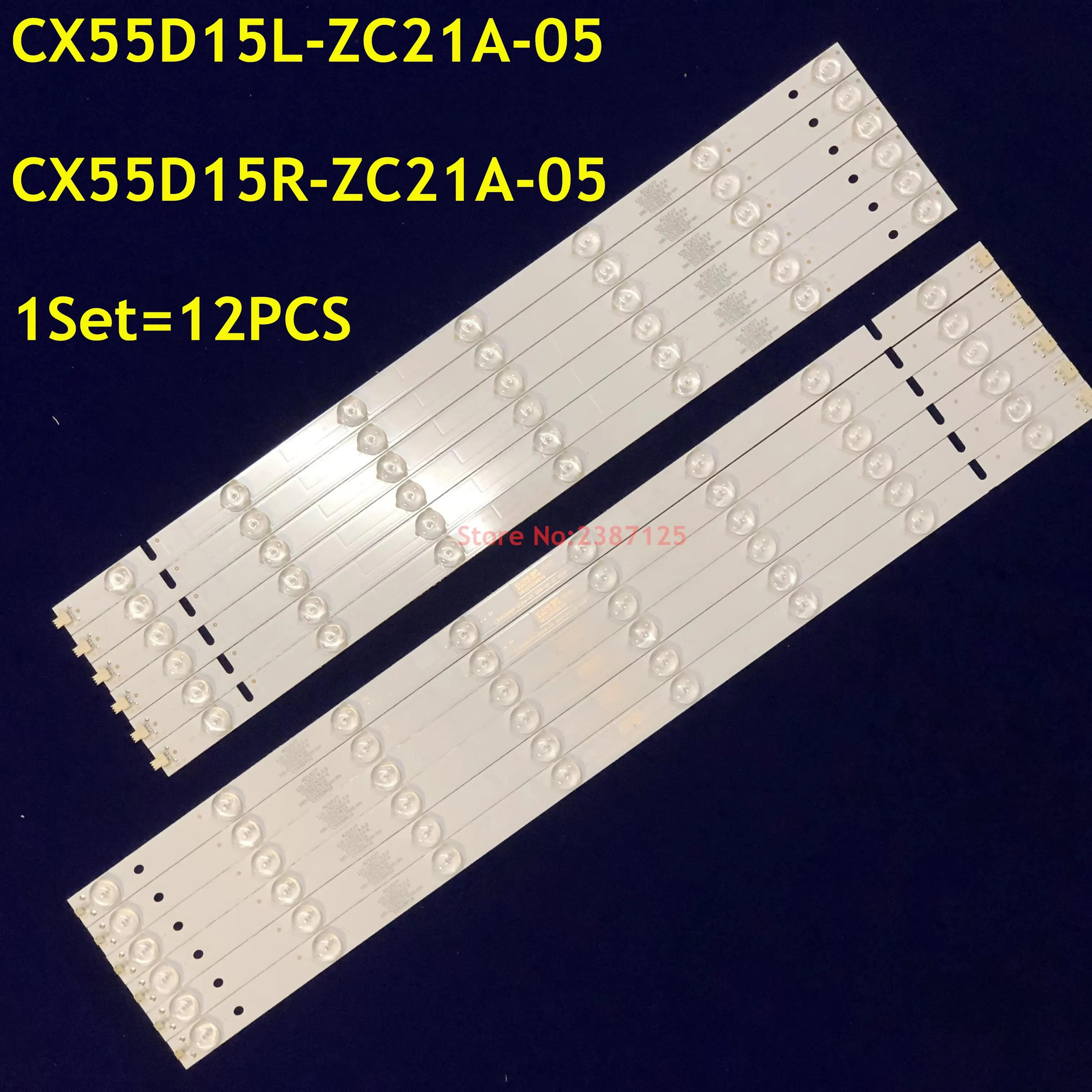 12PCS LED Backlight Strip 7+8 lamps CX55D15L-ZC21A-05 CX55D15R-ZC21A-05 303CX550048 DEXP U55D7100E L55UTV17A 55PA500T