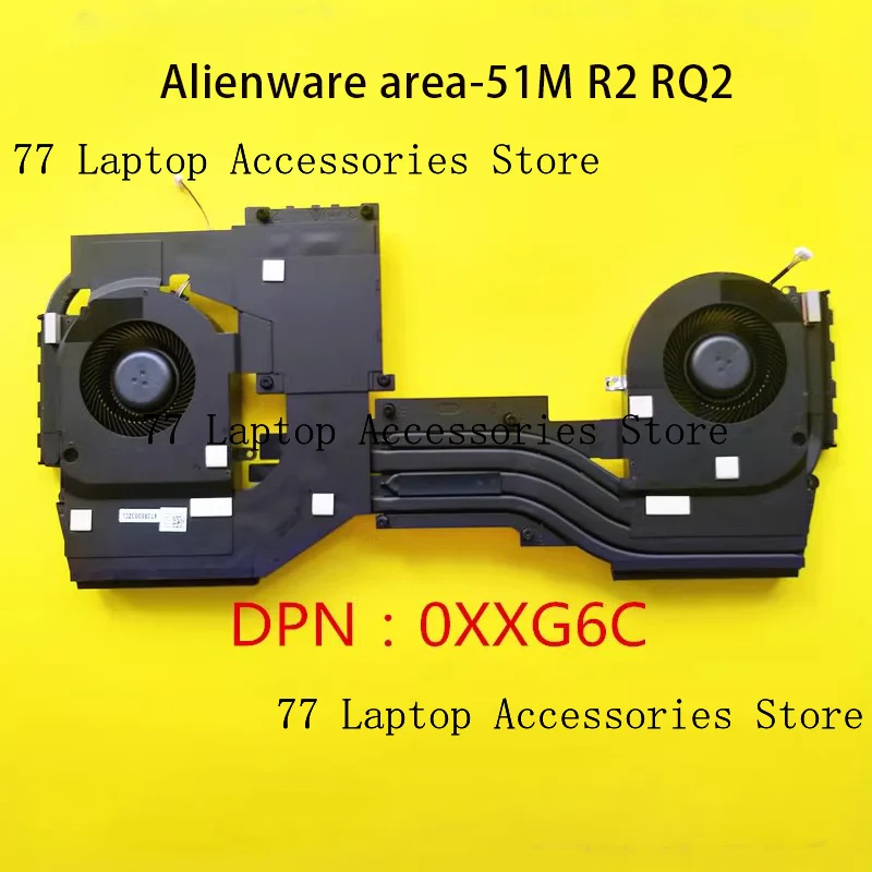 

Вентилятор охлаждения процессора и графического процессора ноутбука Dell Alienware AREA-51M R2 RQ2 и радиатор 0XXG6C
