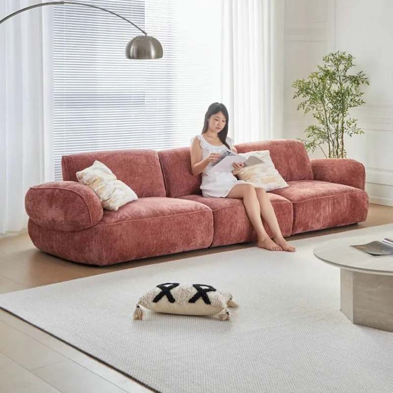 

Nordic Italian Living Room Adjustable Backrest Motu Chenier Fabric Snail Sofa