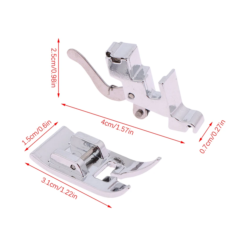 Soporte de pie de costura, prensatelas Universal y adaptador de vástago bajo a presión para máquina de coser, pie de costura acolchado, 2 uds.