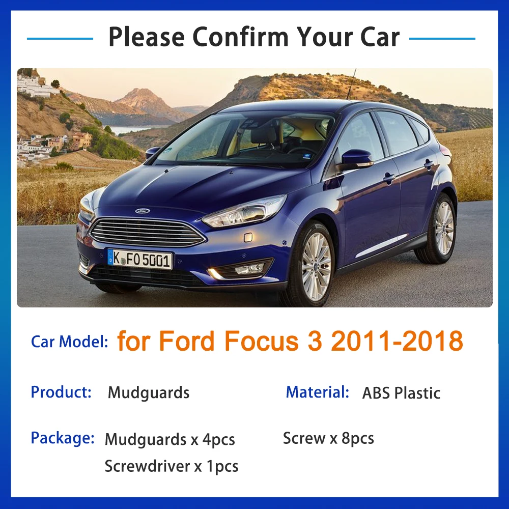 for Ford Focus 3 MK3 2011 2012 2013 2014 2015 2016 2017 2018 Mud Flaps Splash Guards Flap Mudguards Front Fender Car Accessories