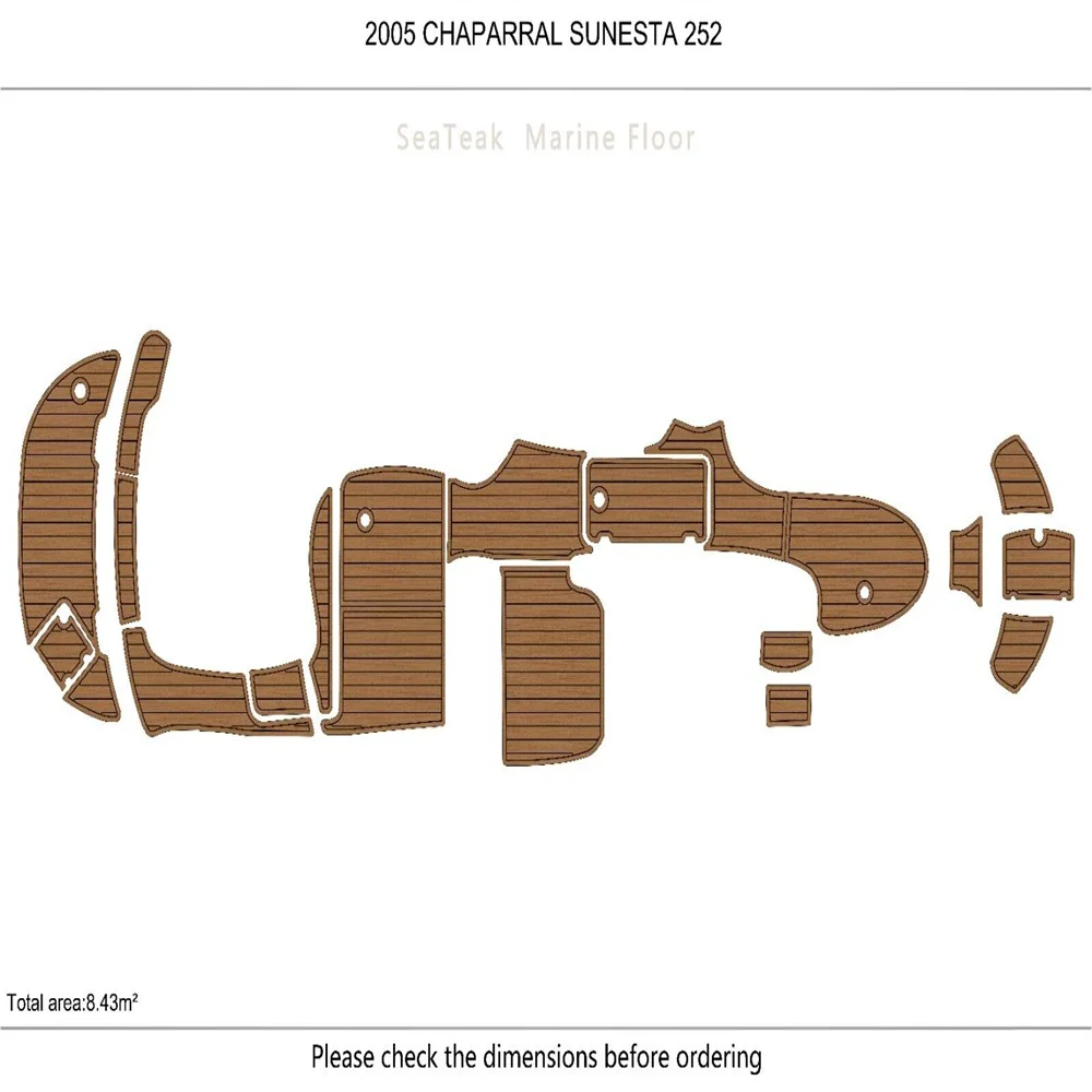 

2005 CHAPARRAL SUNESTA 252 cockpit & Swim Platform Pads 1/4" 6mm EVA Teak deck SeaDek MarineMat Gatorstep Style Self Adhesive