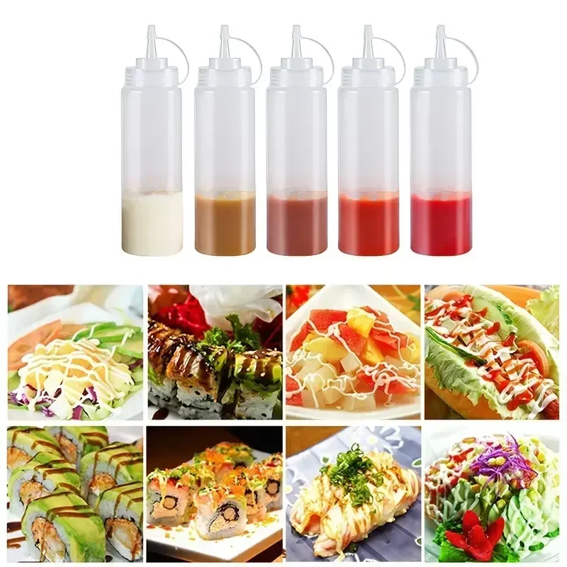 Condiment Squeeze Bottles Kitchen BBQ Sauces Olive Oil Bottles Ketchup Mustard Dispensers Kitchen Accessories Gadgets Sauce Pot