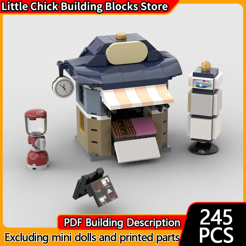 

City Street View Model MOC Building Bricks Corner Kiosk Coffee Modular Technology Children Holiday Gifts Assemble Toys Suit