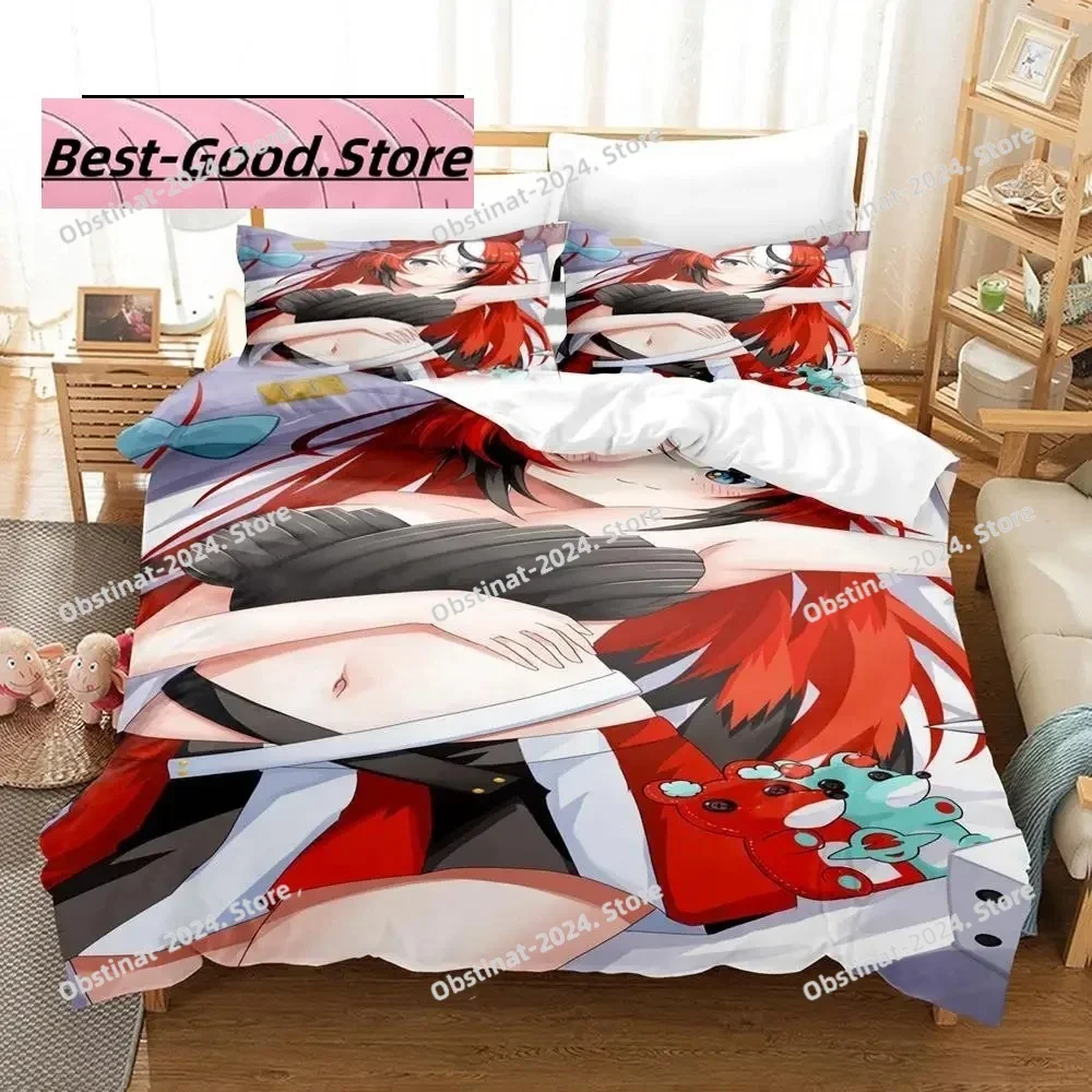 

3D Print Fashion Anime Hakos Baelz Printed Bed Set Duvet Cover Pillowcase Bedding Set Bed Linen Sheet Quilt Full Queen King Size