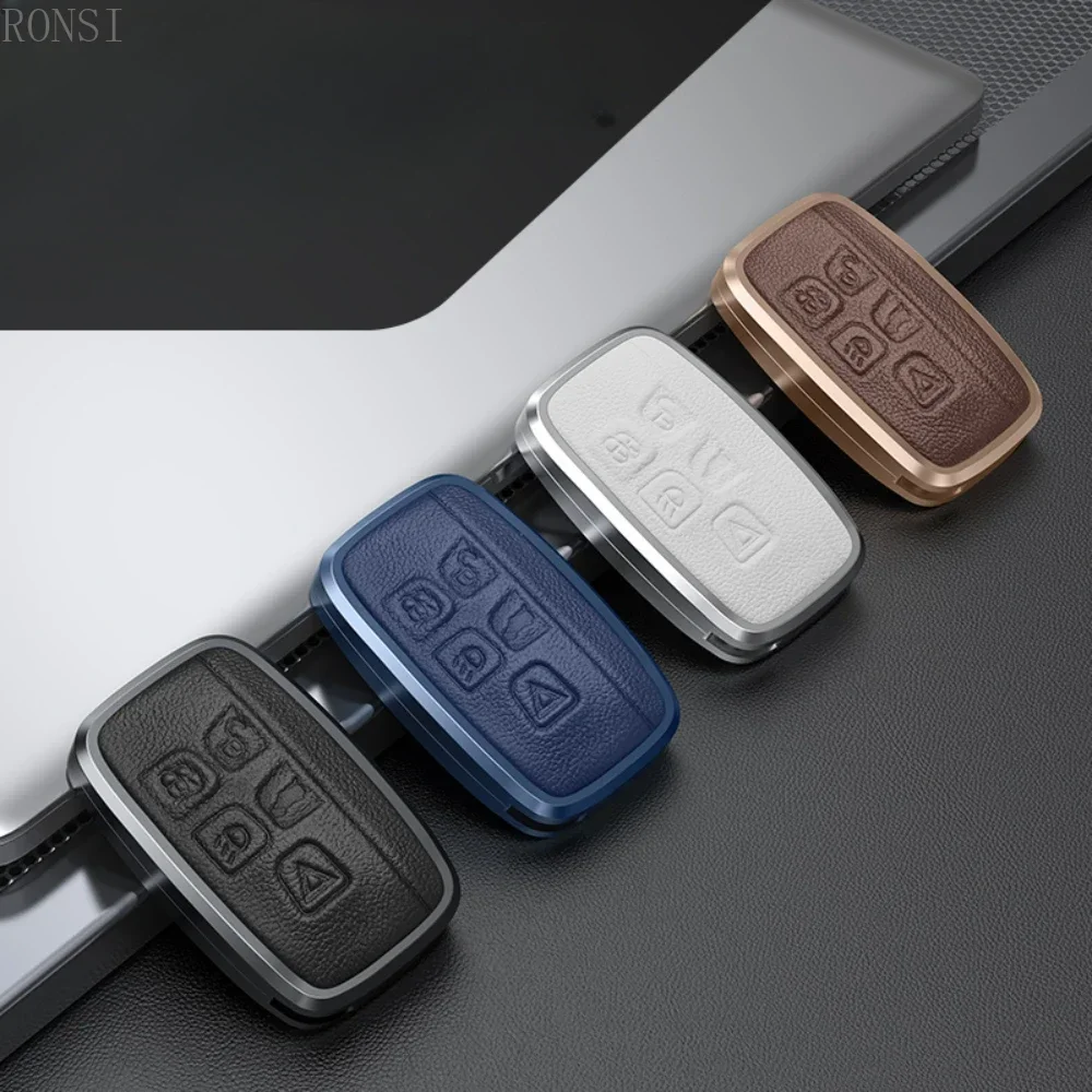 Leather Car Remote Key Case Cover Shell For Land Rover Range Rover Sport Evoque Freelander Velar Discovery 4 Jaguar XE XJ XF