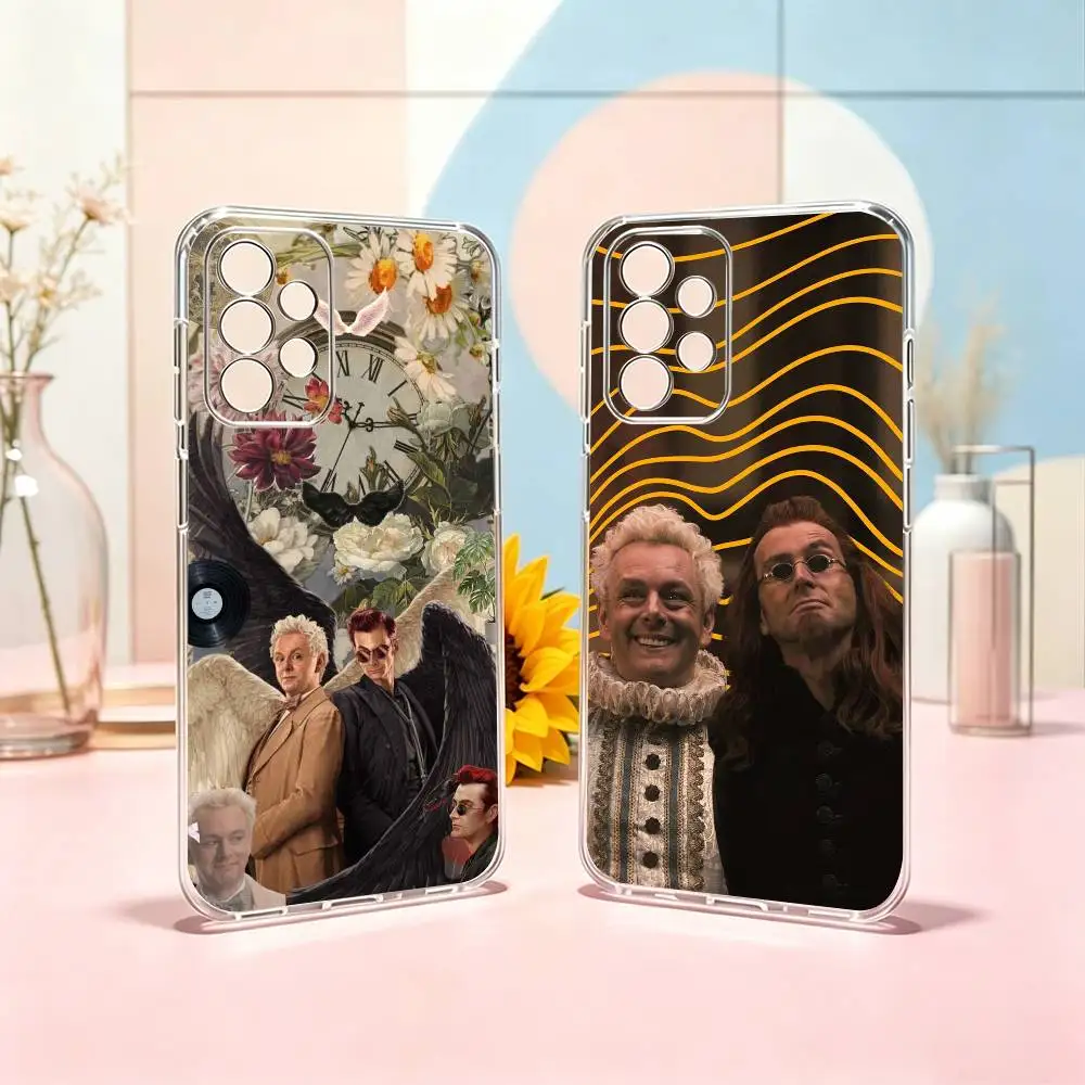 Good Omens Aziraphale C-Crowley  Phone Case Transparent Silicone Soft For Samsung S25,S24,S21,S22,S23,S30,Ultra,S20,Plus,Fe Gift