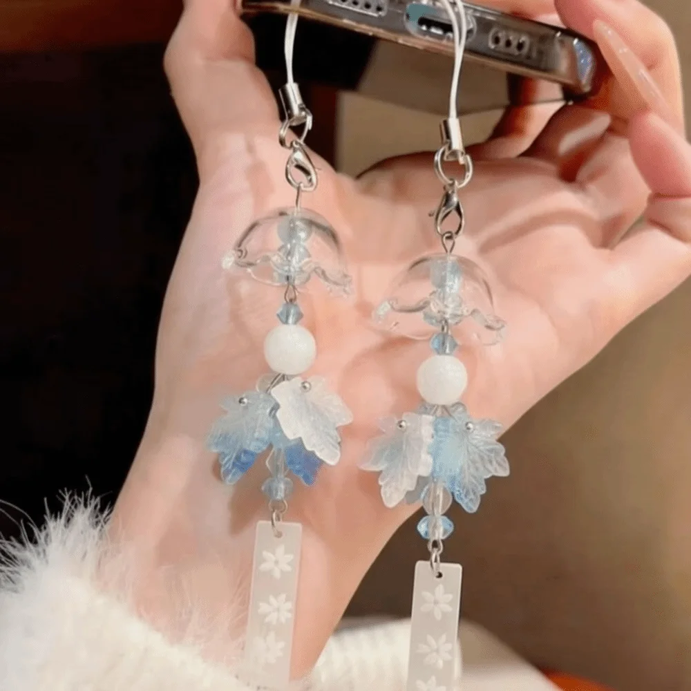

Cute Transparent Bag Pendant Vintage Handmade Mobile Phone Lanyard Chinese-style Beaded Pendant Bag Decoration