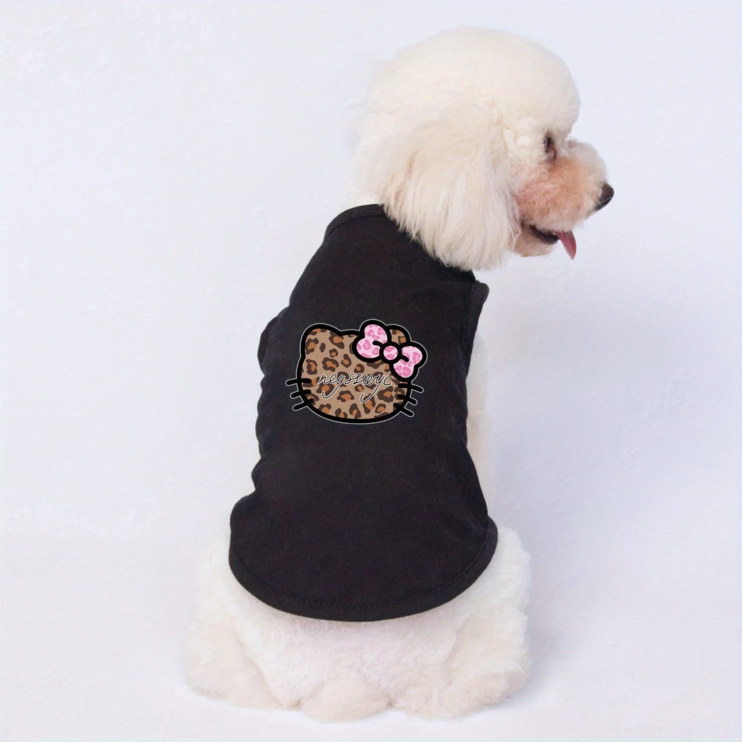 Sanrio bedruckte Haustierweste aus Fasermaterial, geeignet für Freizeit im Innen- und Außenbereich, Sonnenschutz, Katzen- und Hundekleidung