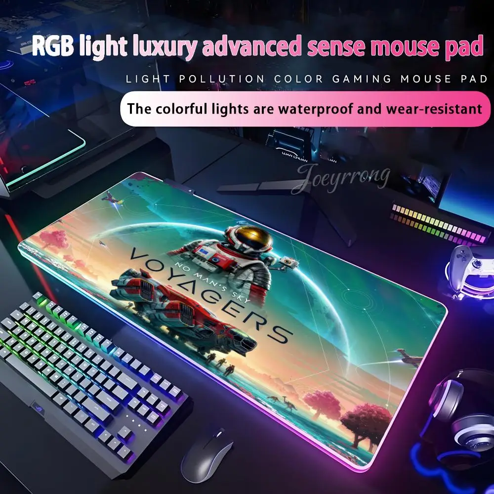 

Коврик для мыши No Mans Sky Voyagers для FPS ESports RGB, расширенная игровая клавиатура, светодиодные коврики, большие 1000x500 мм XXL Gamer