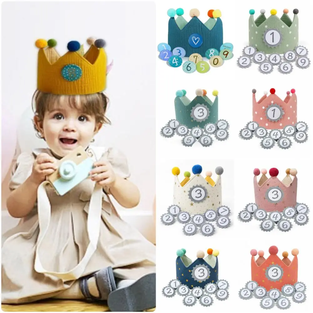 Multicolor Birthday Crown Hat 1-9 Replacement Number Birthday Celebration Hat Adjustable Fit Photo Props Birthday Party Crown