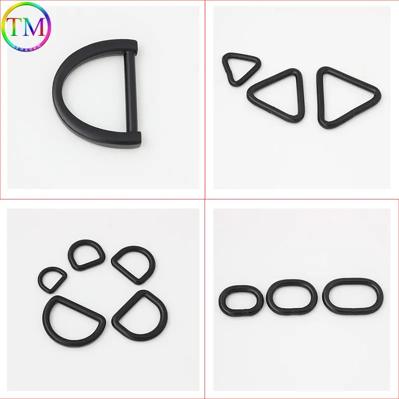 12mm 25mm 38mm Black Metal Buckles Lobster Clasp Oval D Ring Chain Buckle Connectors For DIY Bag Purse Strap Belt Accessories