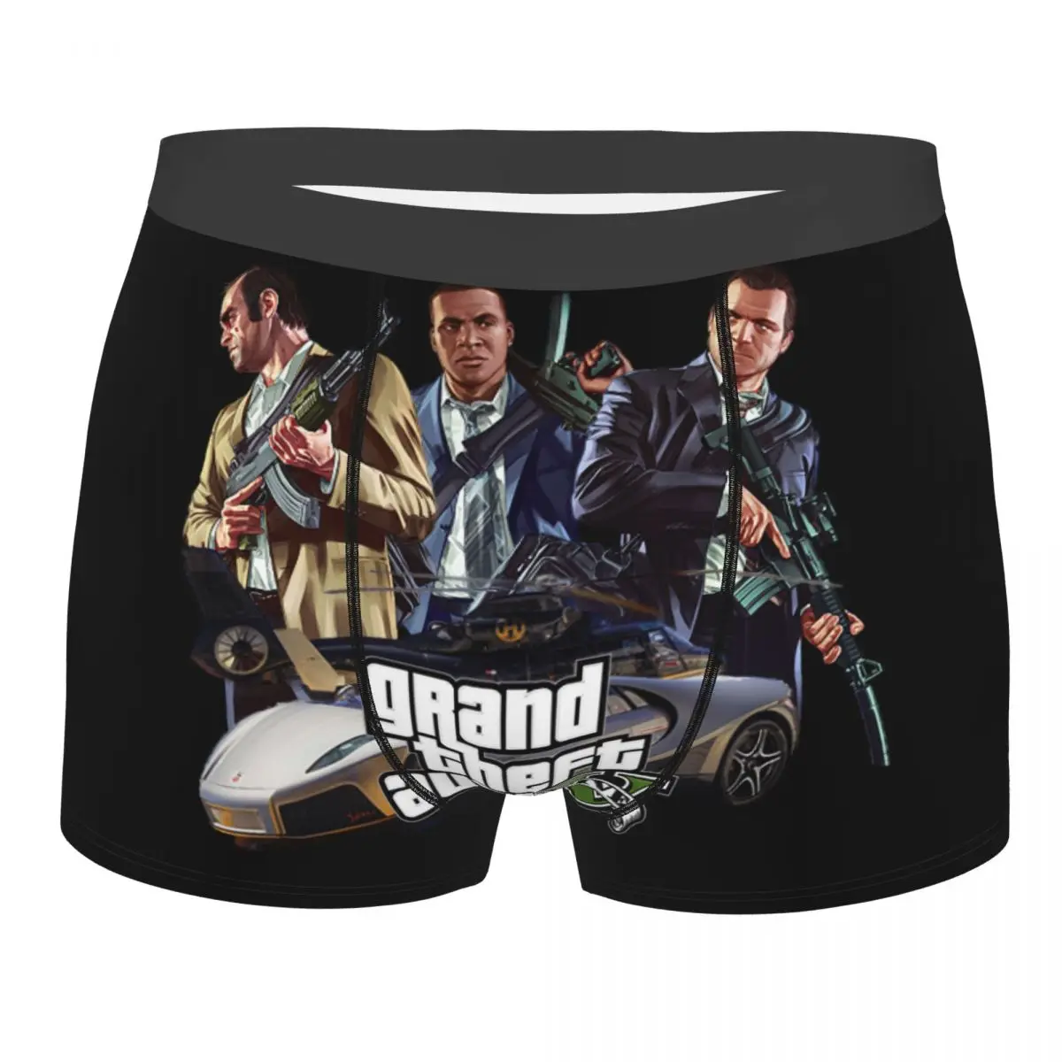 Fashion Grand Theft Auto Boxers Shorts Panties Men\'s Underpants Breathable GTA Game Briefs Underwear