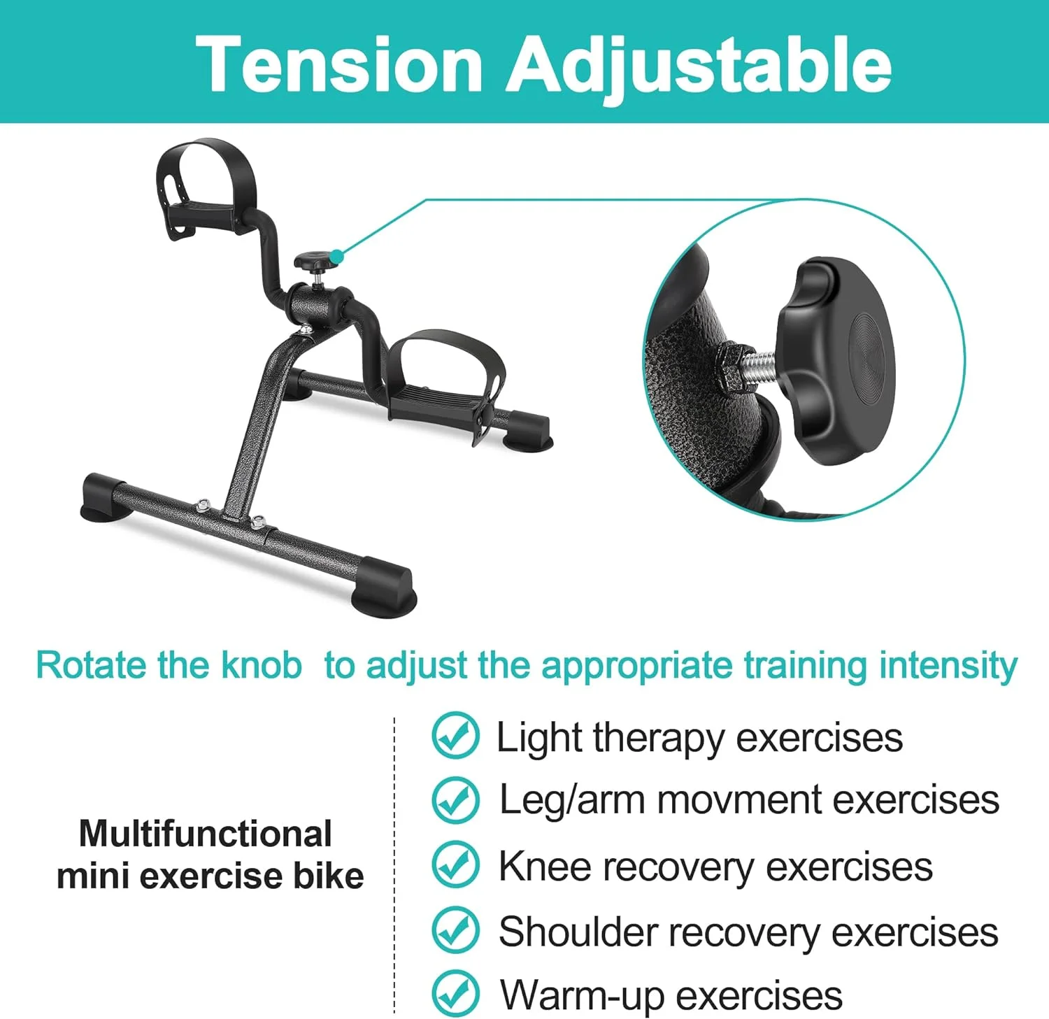 Mini Pedal Exerciser Elderly Stroke Leg & Arm Rehabilitation Low-Impact Trainer 2026
