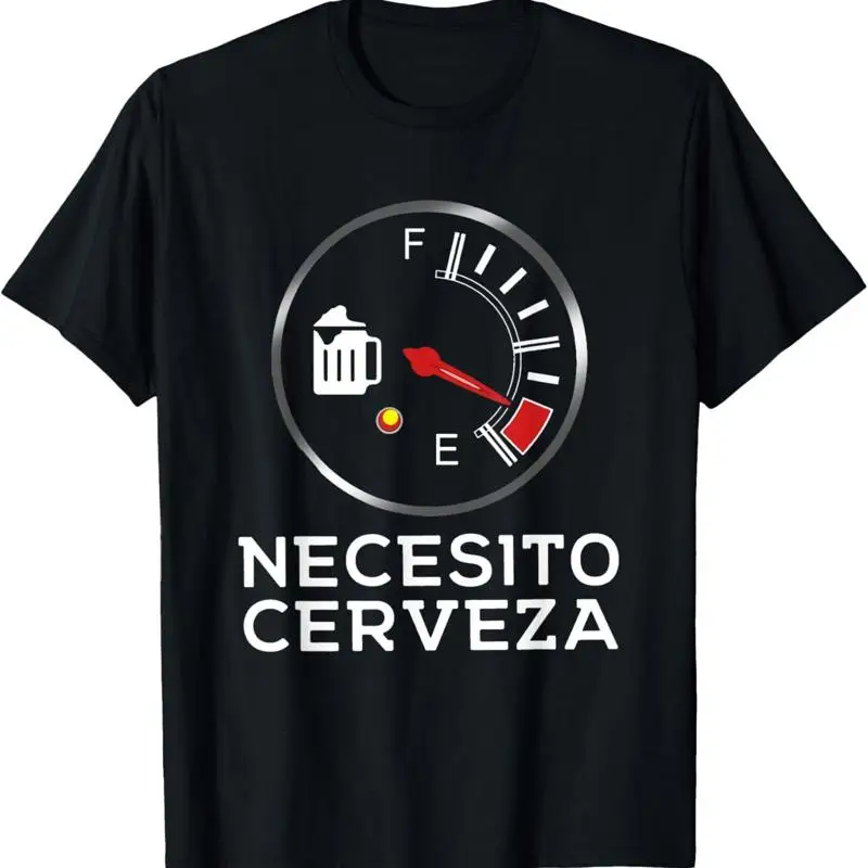 Necesito Cerveza Lustiges spanisches T-Shirt mit Aufschrift „I Need Beer“ Detail Street Beer Festival Top Bequemes, atmungsaktives T-Shirt in Übergröße