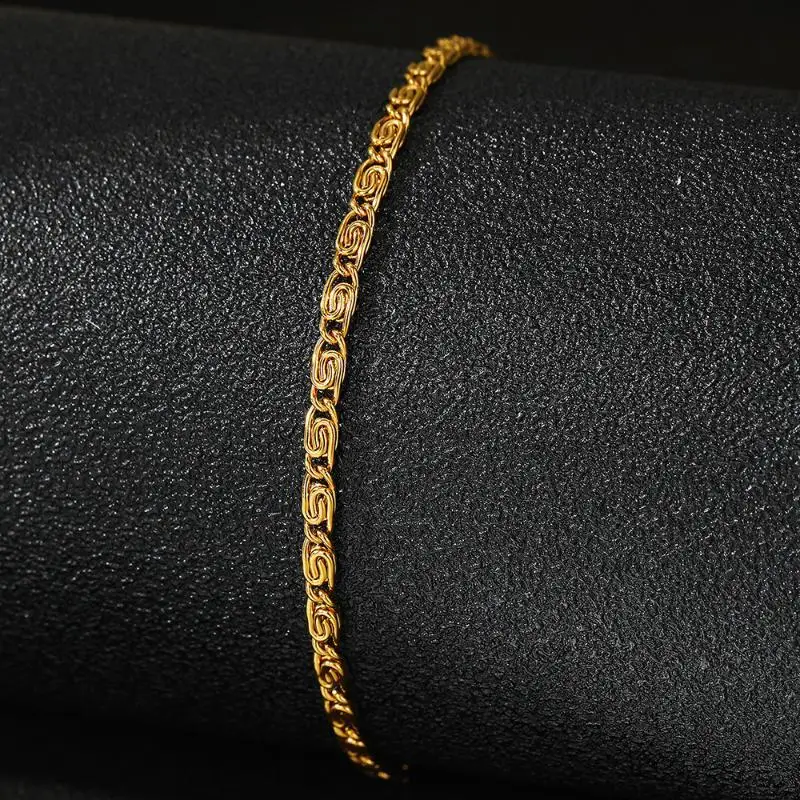 Gold Color Stainless Steel Chain Bracelet for Women Lightweight Luxury Minimalist Jewelry for Best Friend Present