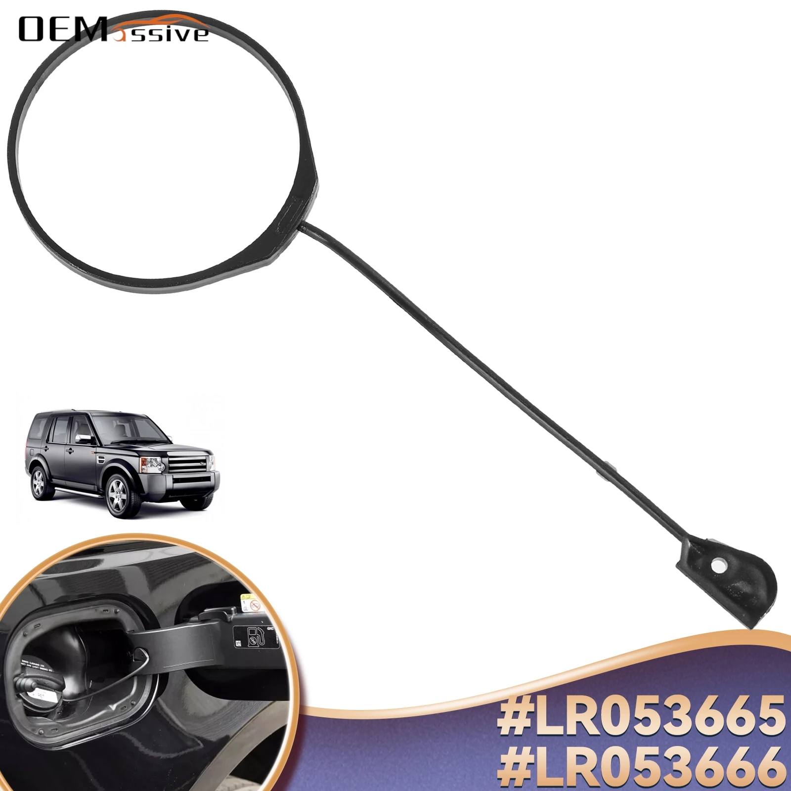 #LR053665 LR053666 Fit For Land Rover Discovery Range Rover Sport Evoque Jaguar XF Fuel Filler Gas Rope Cap Tether Rubber Strap