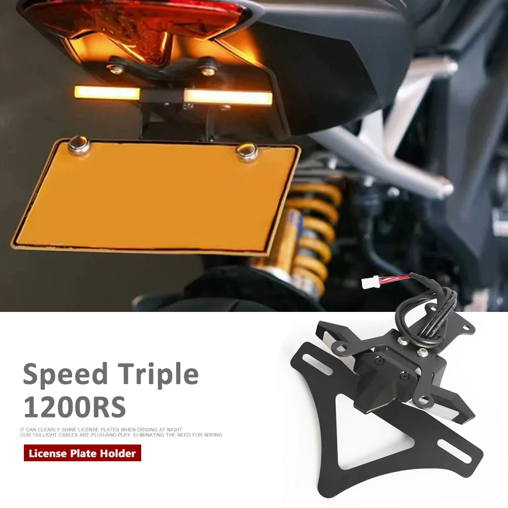 

Motorcycle Accessories LED Tail Tidy License Plate Holder Fender Eliminator For Speed Triple 1200RS 1200 RS 2024 2023 2022 2021