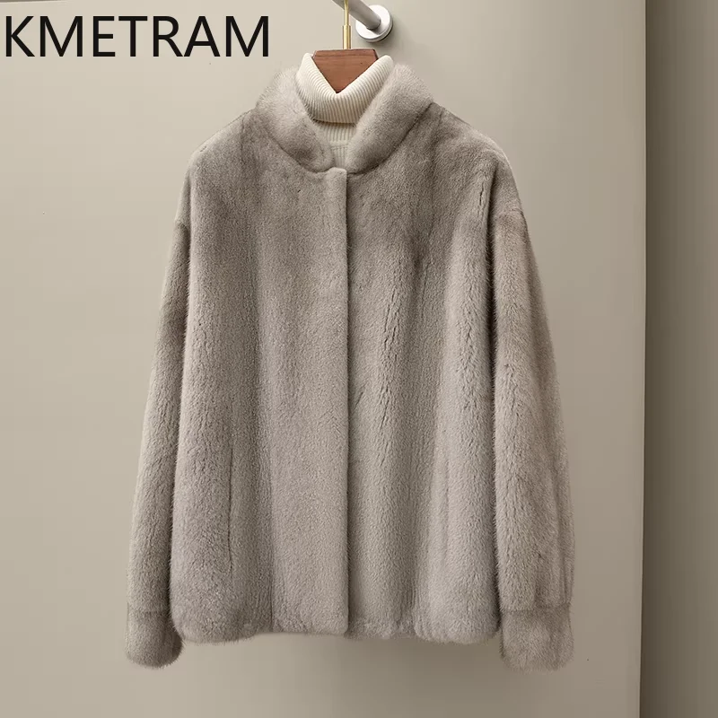 

Куртка из 100% натурального меха норки KMETRAM, женская модная короткая шуба из натурального меха норки, зимняя верхняя одежда для женщин 2026 Fourrure