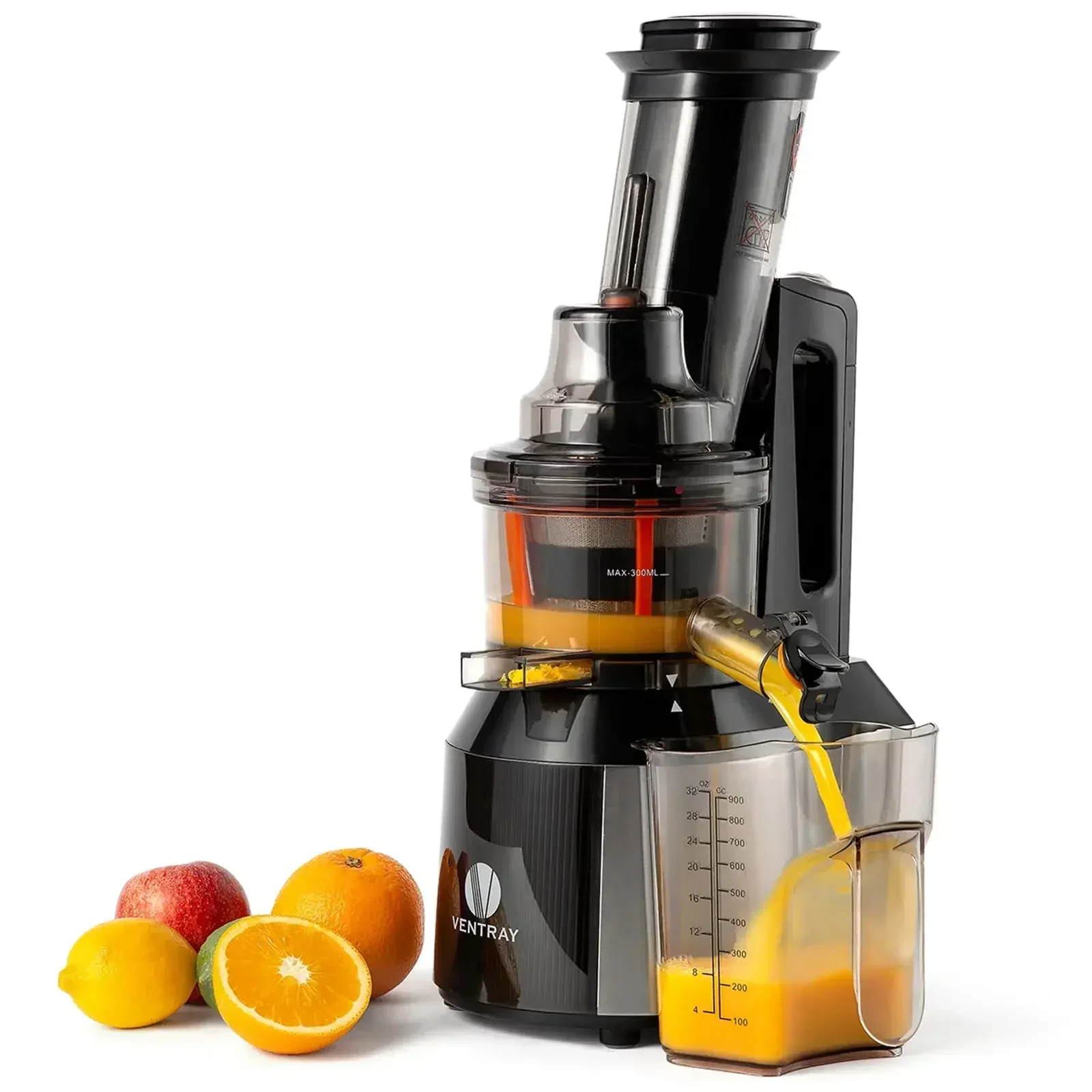 Ventray Slow Juicer Machine, Electric Cold Press Masticating Juice Extractor Maker for Citrus Orange Fruit Vegetable with Quiet