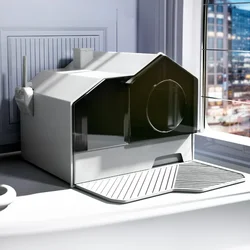 Litter Box Fully Enclosed Oversized Toilet Anti-Splash Cat Litter Basin Extra Large Cat Supplies Full Set Kittens Cat Litter