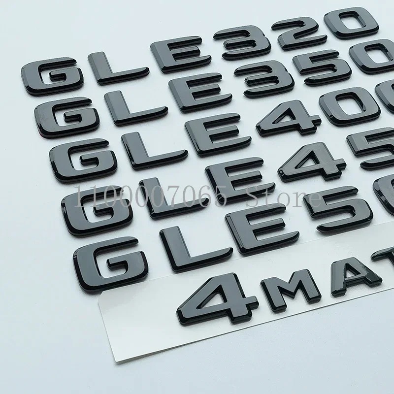 2017 Glossy Black Letters GLE320 GLE350e GLE400 GLE250d GLE500e 4Matic ABS Emblem for W166 Car Trunk Logo Sticker