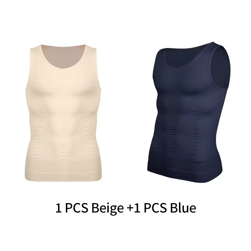 Mens Slimming Body Shaper Vest Shirt Abs Abdomen Slim Gym Workout Tummy Control Compression Tank Top Sleeveless Shapewear - Image 27