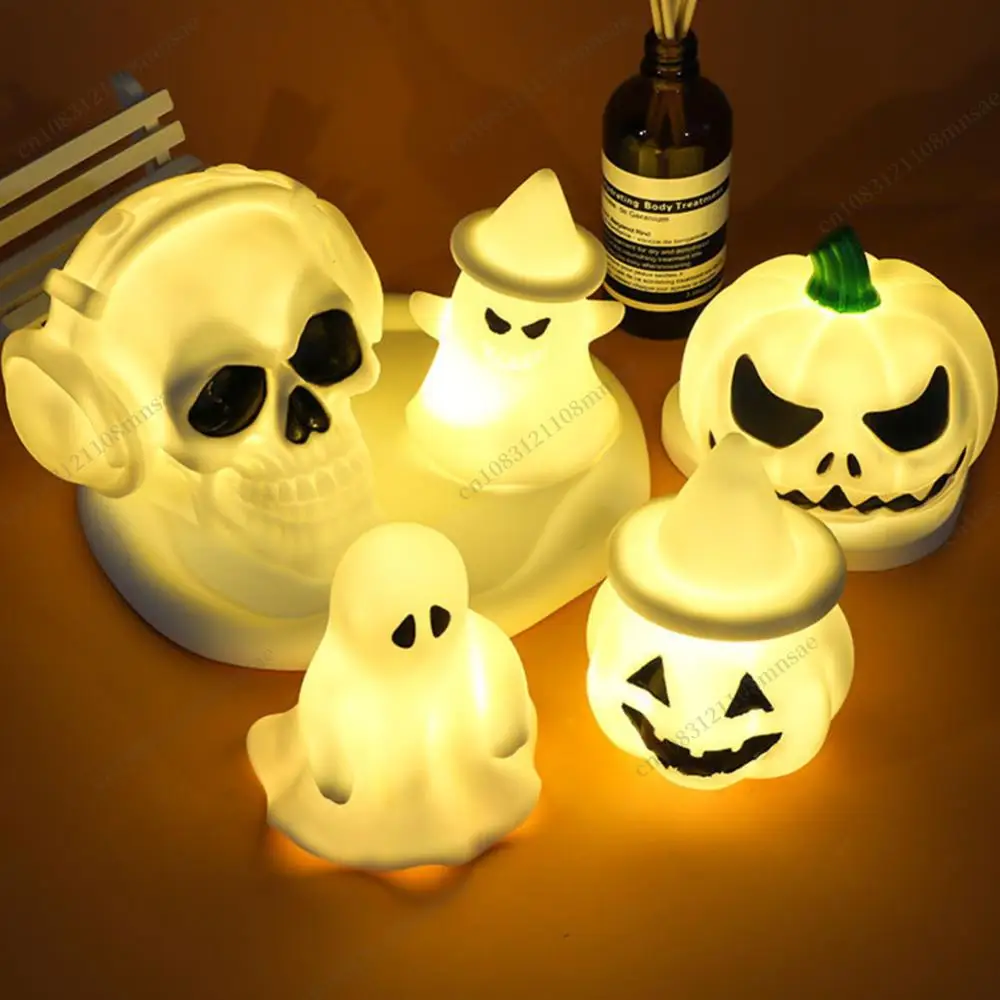 

Halloween Decoration Skull LED Night Light Bedroom Table Horror Ghost Lamps Room Decor Bedside Lighting Lamps for Kid Gift