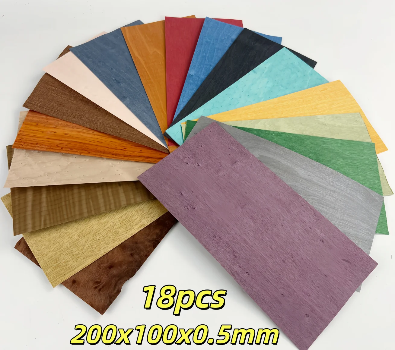 

18 Sheets Real Wood Veneer Sheets Dyed Maple Veneer for Crafts Model Making Marquetry Various Wood Types Thin Natural Wood Panel