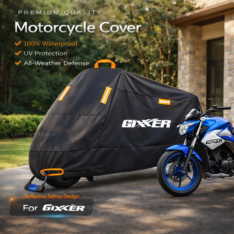

For Gixxer 150 150SF Motorcycle Cover Waterproof Thickened Polyester Tarpaulin UV Protective Outdoor Rain Dust Sun Scooter Cover