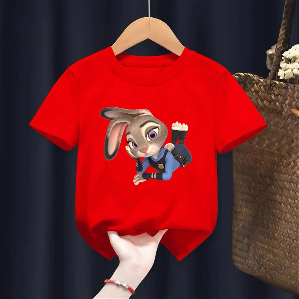 Disney Zootopia Summer Cartoons Arrive! Brand New Hip-Hop Cute Animal Prints on Fashionably Soft T-shirts for Boys and Girls