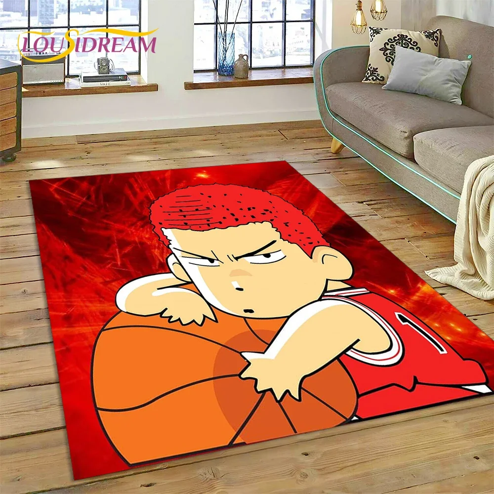 Cartoon Slam Dunk Basketball Anime Carpet Rug for Bedroom Living Room Home Sofa Decoration,Children Game Large Decor Floor Mat