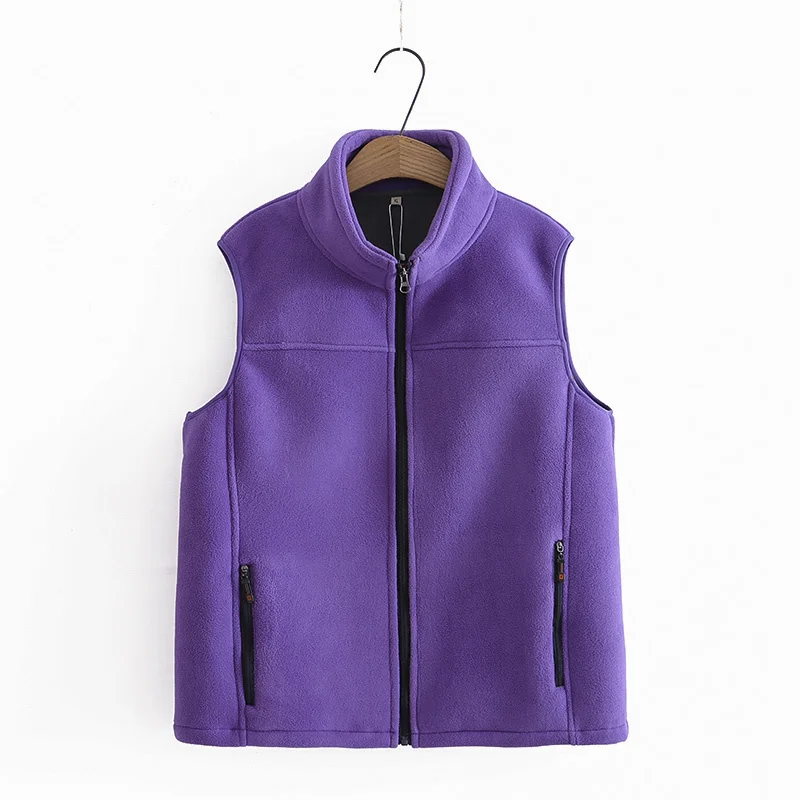 Autumn Winter Women Vest New Solid Color Stand up Neck Warm Shake Fleece Coat Sleeveless Jackets Female Waistcoat Chaleco Mujer