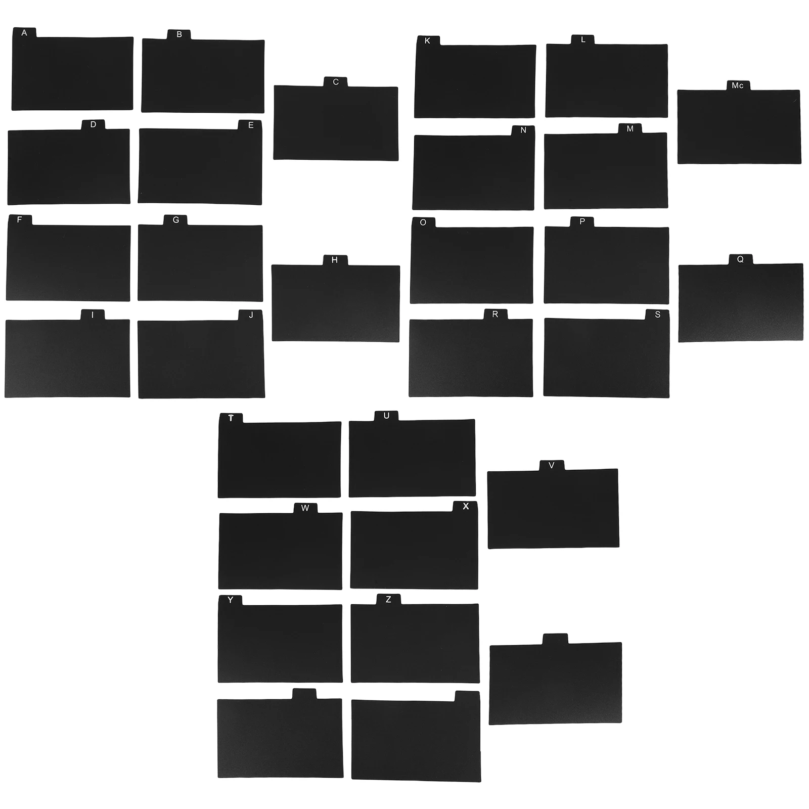 

30pcs Index Card Dividers Black Tabs PP Material Sorting Recipe Files Notebook Organization Plastic Classification Cards