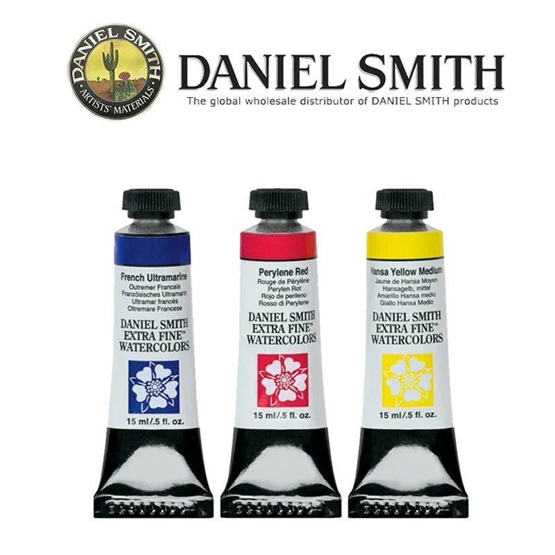 American DANIEL SMITH Series3 Natural Mineral Extra Fine Watercolor Piant 15ml Tubes Painting Artists Drawing Supplies Acuarelas