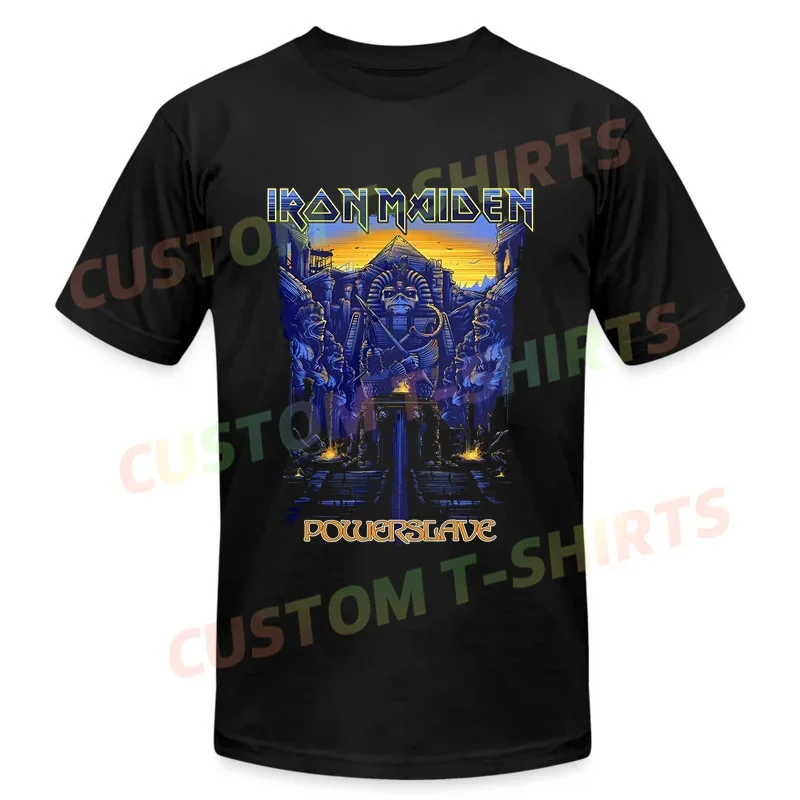 

2025 Men T Shirt Casual Irons Dark Ink Powerslave Maiden T-shirt Graphic Summer Short Sleeves 100% Cotton S-3XL