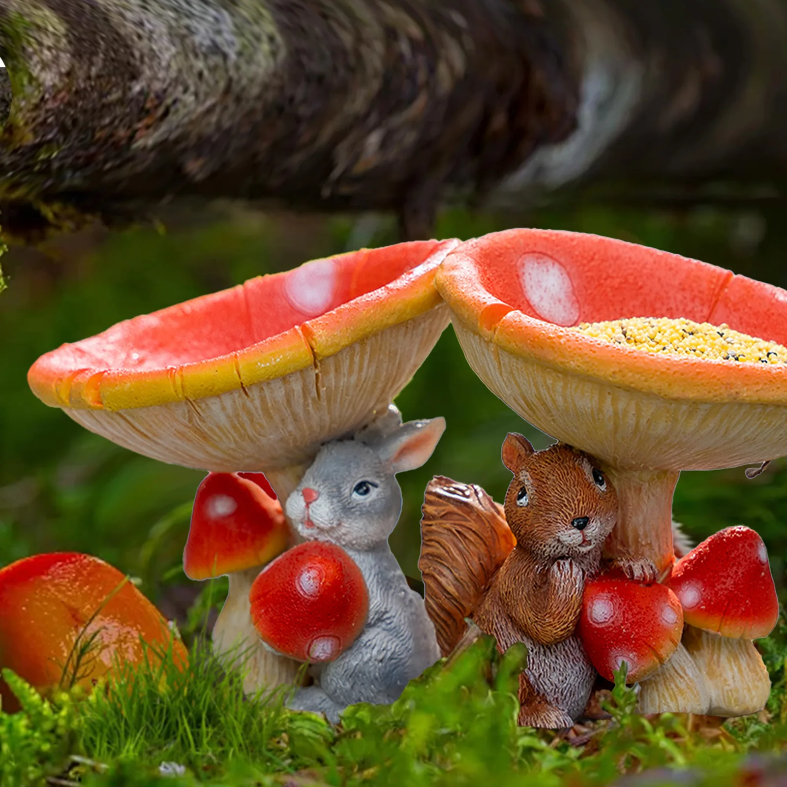 

Resin Bird Feeders for Outdoors Hummingbird Garden Decor Garden Yard Decoration Squirrel Mushroom Resin Ornaments Decorations