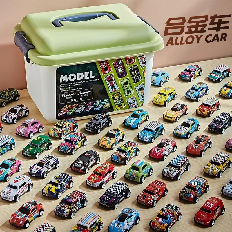 30/20/15Pcs Alloy Diecast Car Mini Cars Model Toys for Boys Sliding Inertia Pull Back Vehicle Toy Birthday Gift for Kids Toddler