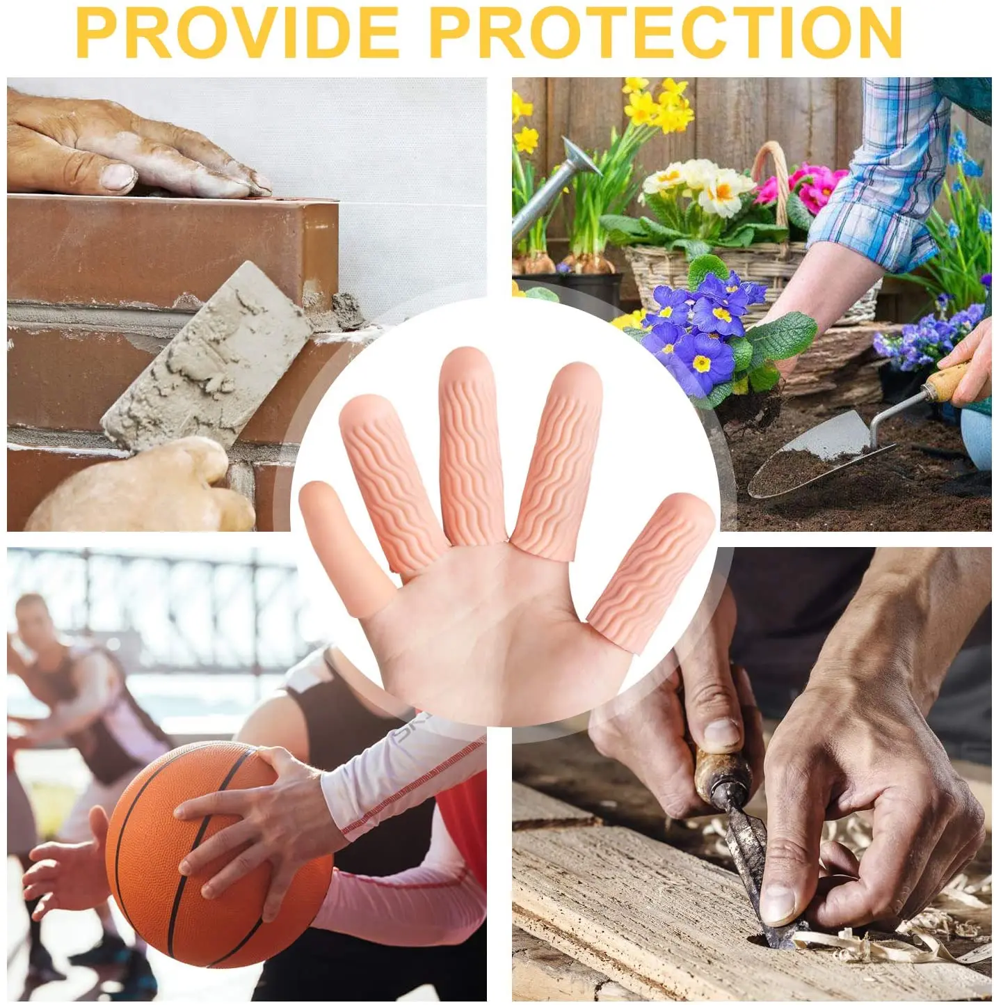 

2Pcs/Pair Silicone Gel Finger Protector Spiral Protective Cover Non-Slip Waterproof Hand Injury Protection Hand Health Care Tool