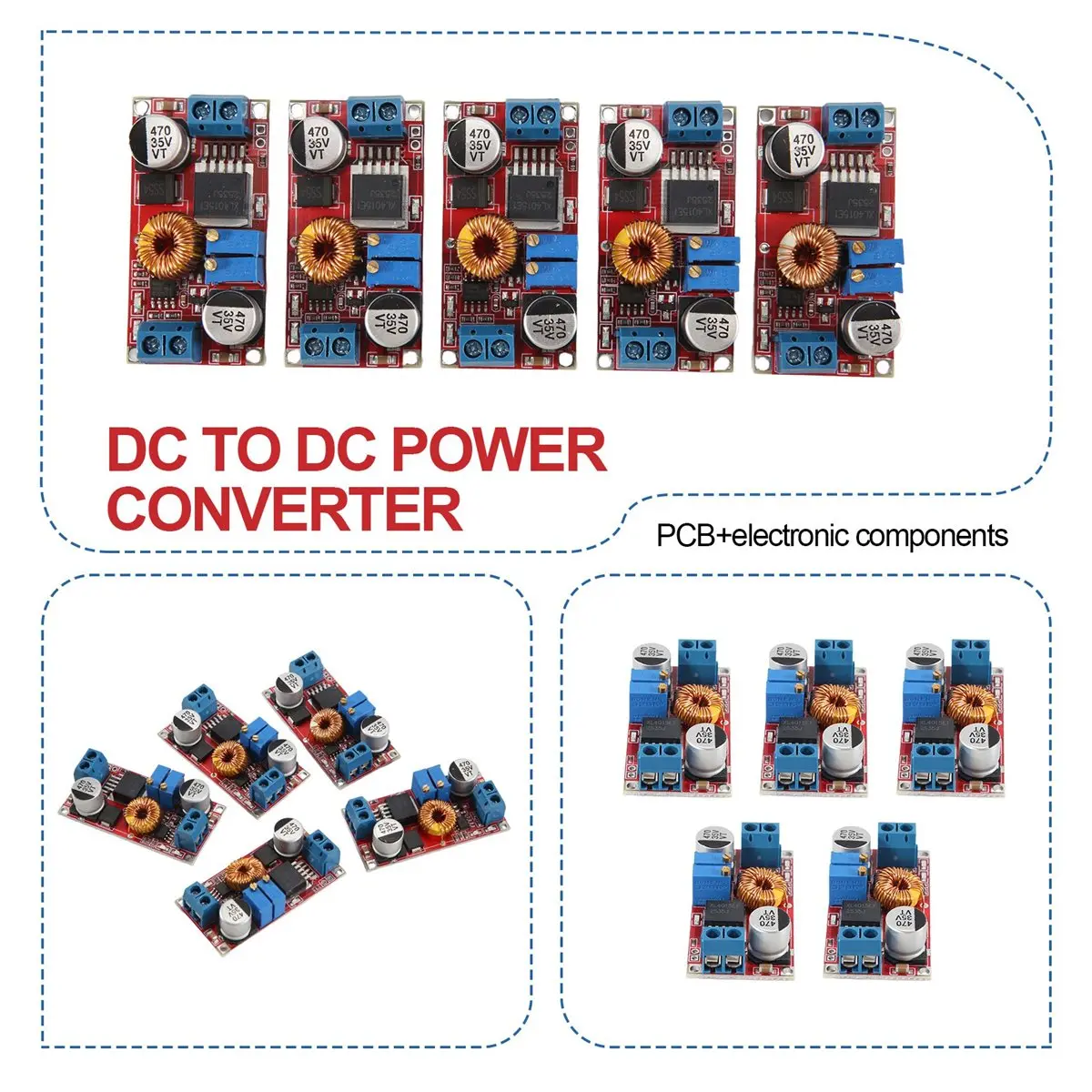 【N21R】 5Pcs 5A DC to DC CC CV Lithium Battery Charging Board