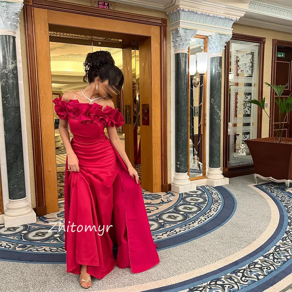 Ball Mesprit Matching Exquisite Off-the-shoulder  Gown Formal Ocassion  Fold Charmeuse  Saudi Arabia 