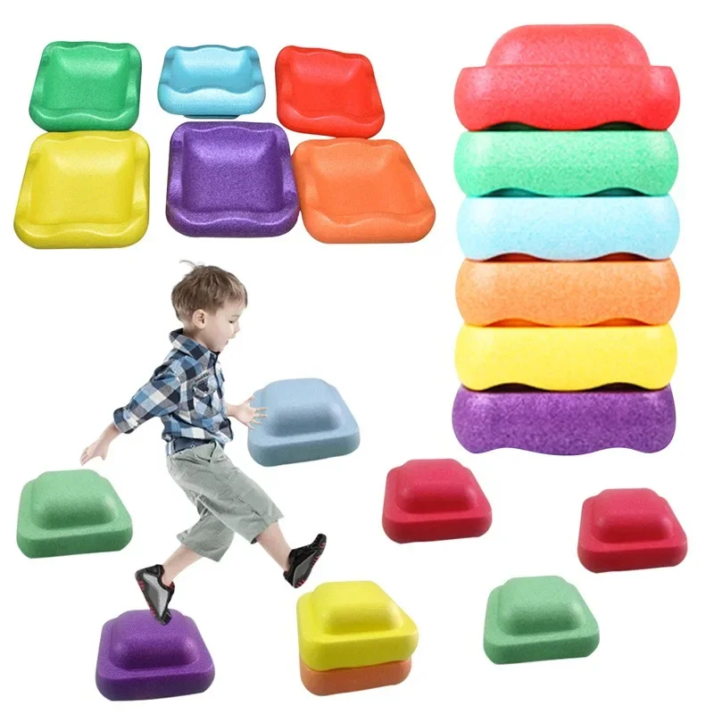 Bambini PVC Balance Training Foam Step Sensory Tube Assisted Stacking Stones Step High Sports giochi all\'aperto