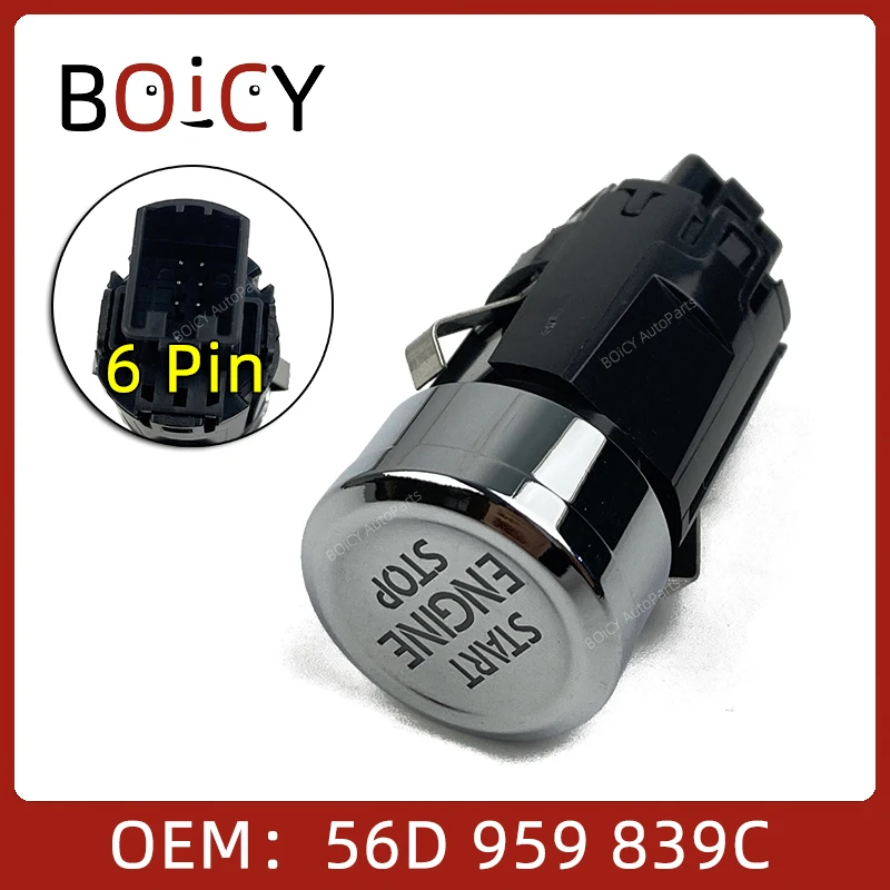 BOICY Engine Start Stop Button Switch Fit for VW Passat B7 2011-2018 56D959839C 56D 959 839C 56D 959 839 C