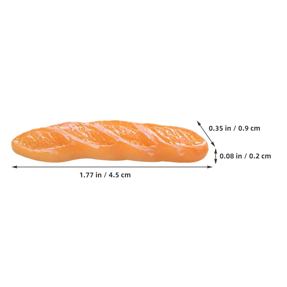 

10 Pcs Imitation Baguette Dollhouse Miniature Bread Fake Food Ornament Resin Simulation Toy Decorations