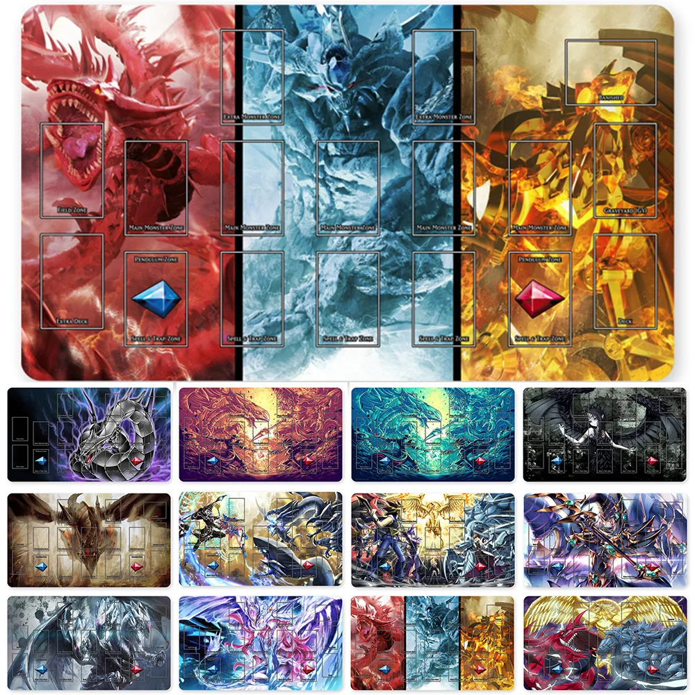 뜨거운 OCG Playmat 파란 눈 궁극적 인 용 어두운 마술사 결투 괴물 Playmats YuGiOh TCG + 자유로운 부대를 위해 호환이되는-ygo (3)