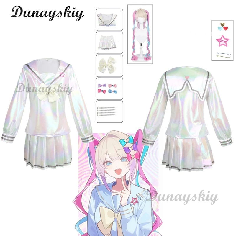 Game NEEDY GIRL OVERDOSE KAngel Cosplay Costume Lolita Girls Beautiful Laser JK Sailor Suit School Uniform Comic Con Outfit