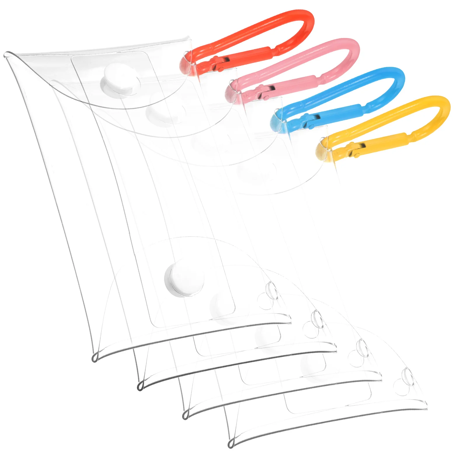 4 pezzi borsa per cartoni animati borsa trasparente per rossetto piccola borsa per donna portachiavi portamonete cambio portafoglio in PVC arancione