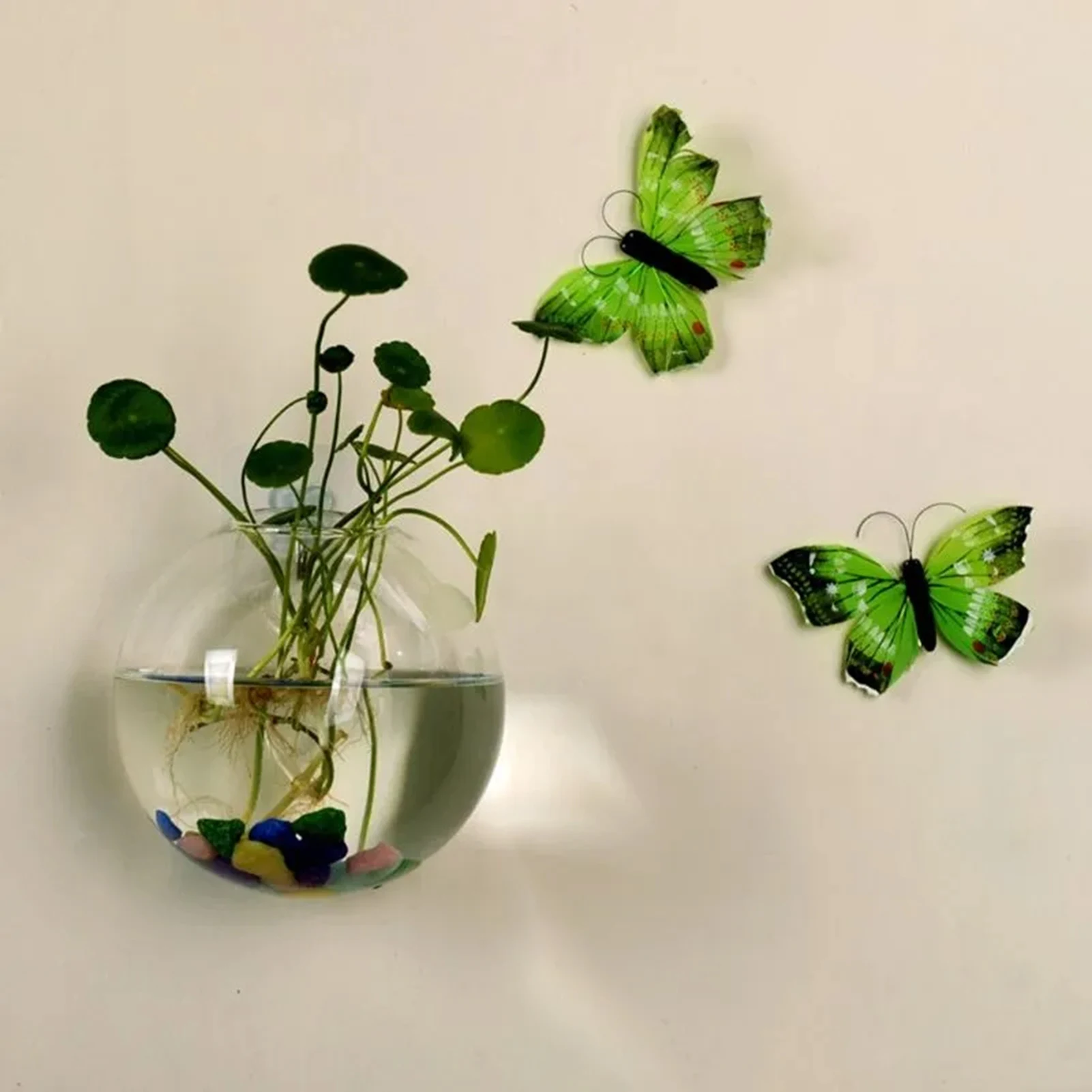 Nordic Style Wall Mounted Spherical Glass Vase Home Decoration Microlandscape Container Hydroponic Plant Glass Bottle Home Decor